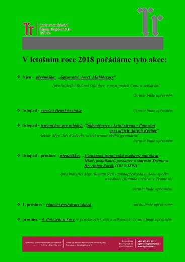 Přehled akcí 2018